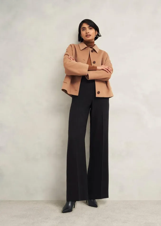 Women Trousers Hobbs Drew Wide Trousers Black