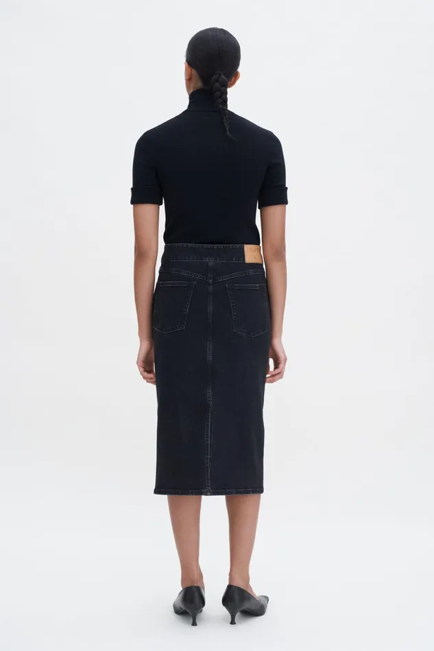 Women Trucker Jean Skirt Black Wash Filippa K Skirts