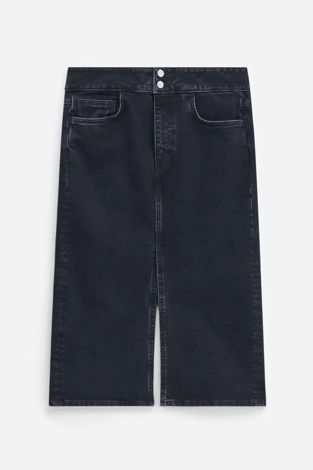 Women Trucker Jean Skirt Black Wash Filippa K Skirts