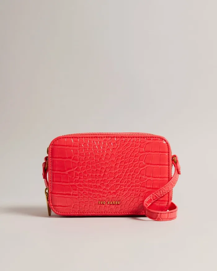 Women VALTINA 8211 Faux Leather Snake Effect Camera Bag Coral Ted Baker Crossbody Bags Women VALTINA 8211 Faux Leather Snake Effect Camera Bag Coral Ted Baker Crossbody Bags