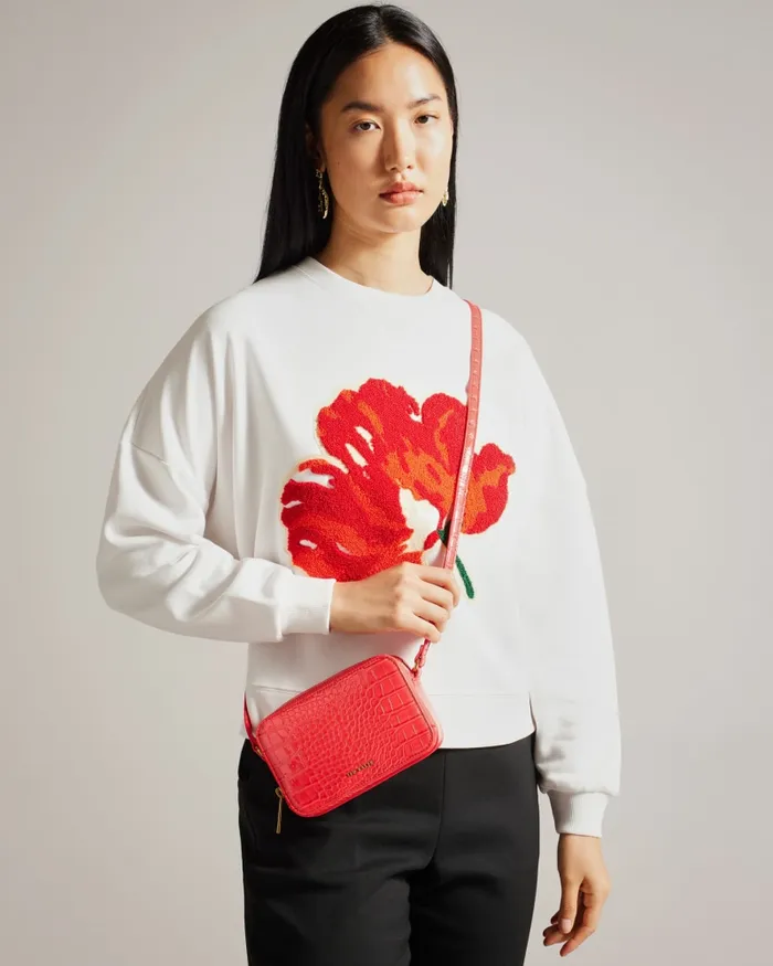 Women VALTINA 8211 Faux Leather Snake Effect Camera Bag Coral Ted Baker Crossbody Bags Women VALTINA 8211 Faux Leather Snake Effect Camera Bag Coral Ted Baker Crossbody Bags