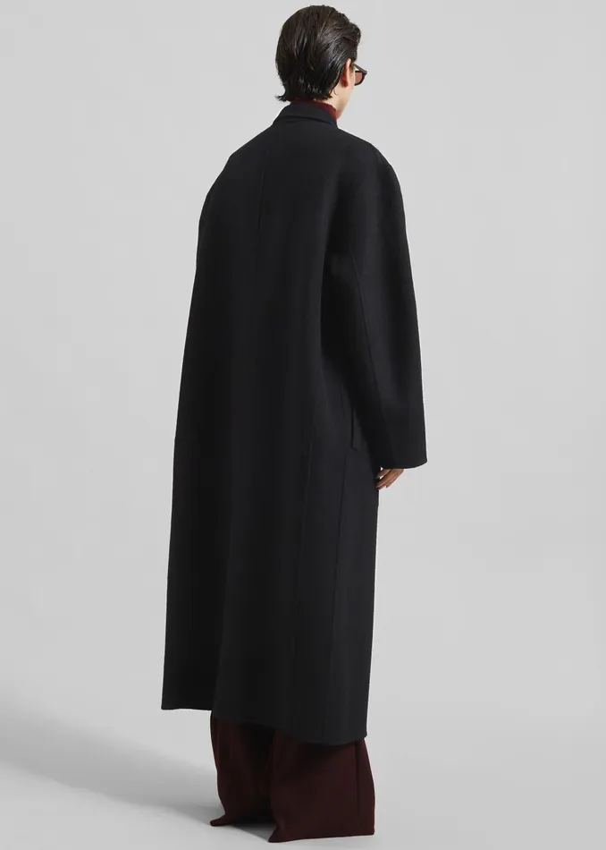 Women Veonce Oversized Wool Coat 8211 Black The Frankie Shop Outerwear