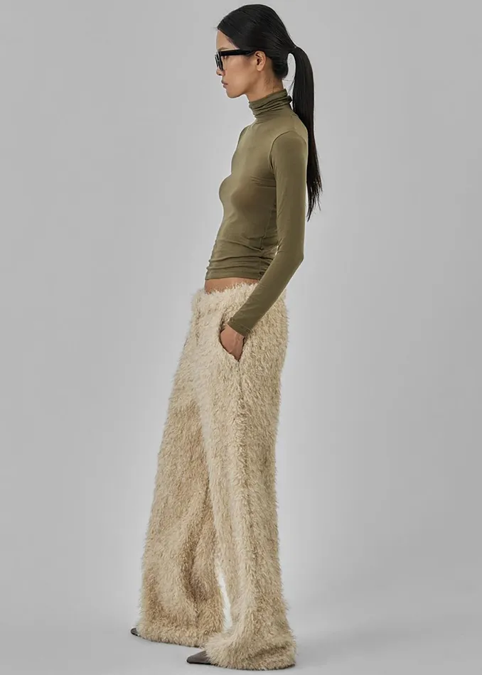 Women Verbie Furry Pants 8211 Cream The Frankie Shop Bottoms