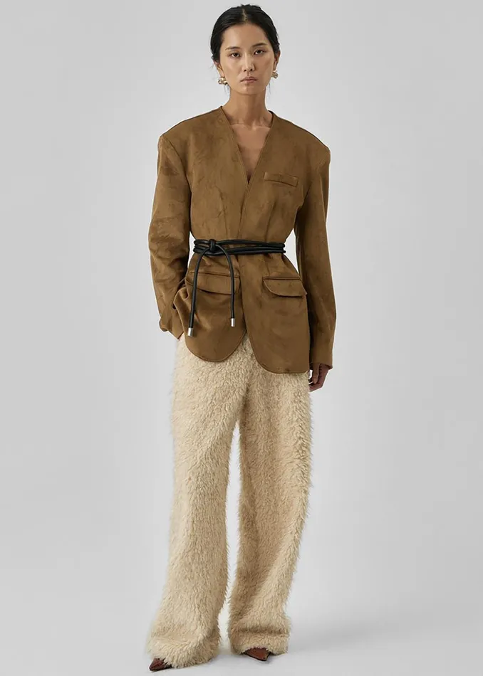 Women Verbie Furry Pants 8211 Cream The Frankie Shop Bottoms
