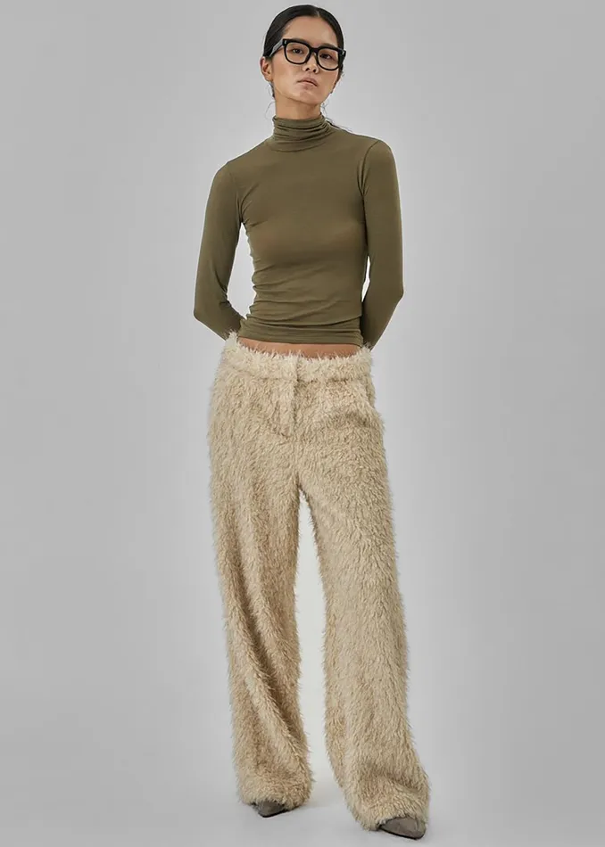 Women Verbie Furry Pants 8211 Cream The Frankie Shop Bottoms