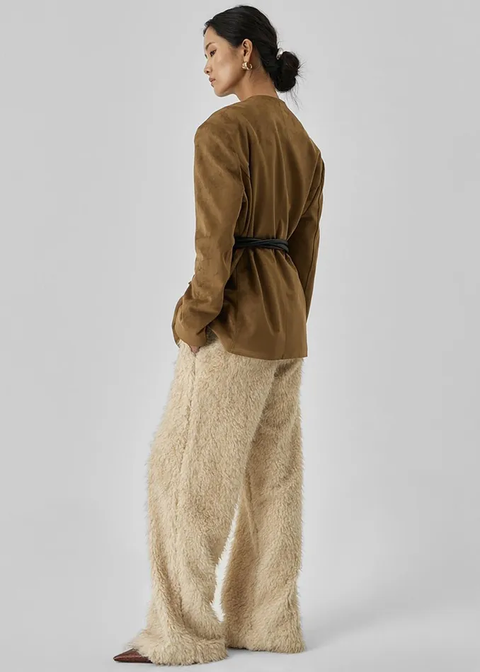 Women Verbie Furry Pants 8211 Cream The Frankie Shop Bottoms