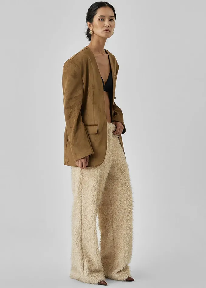 Women Verbie Furry Pants 8211 Cream The Frankie Shop Bottoms