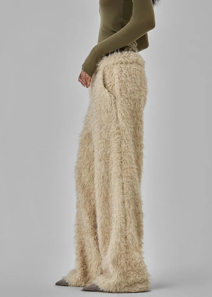 Women Verbie Furry Pants 8211 Cream The Frankie Shop Bottoms