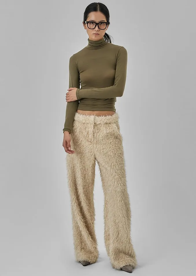 Women Verbie Furry Pants 8211 Cream The Frankie Shop Bottoms