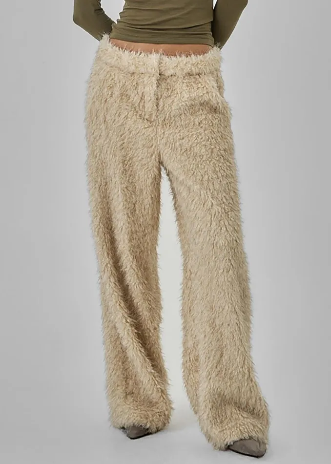 Women Verbie Furry Pants 8211 Cream The Frankie Shop Bottoms