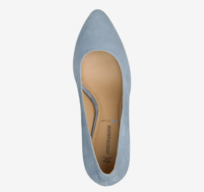 Women Vicki Pump Slate Blue Kid Suede Women8217s Shoes Johnston and Murphy