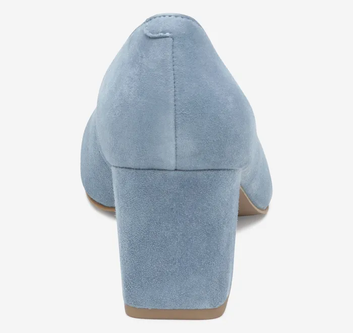 Women Vicki Pump Slate Blue Kid Suede Women8217s Shoes Johnston and Murphy
