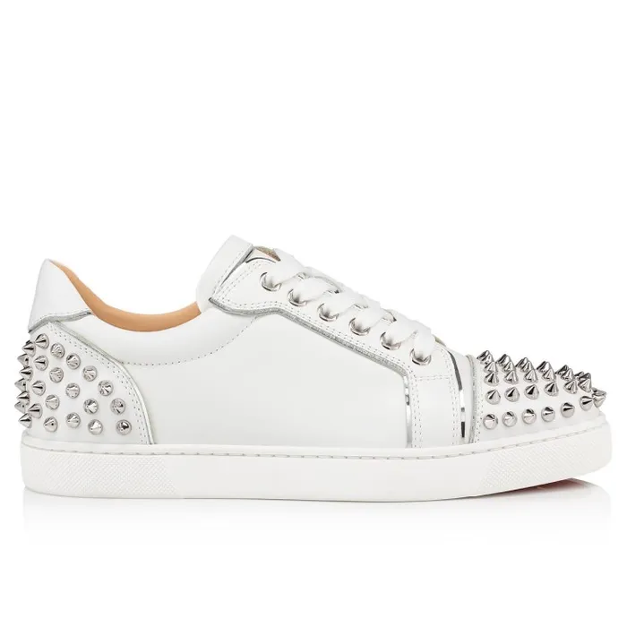 Women Vieira 2 Sneakers 8211 Calf Leather And Specchio Leather 8211 Bianco Christian Louboutin Sneakers