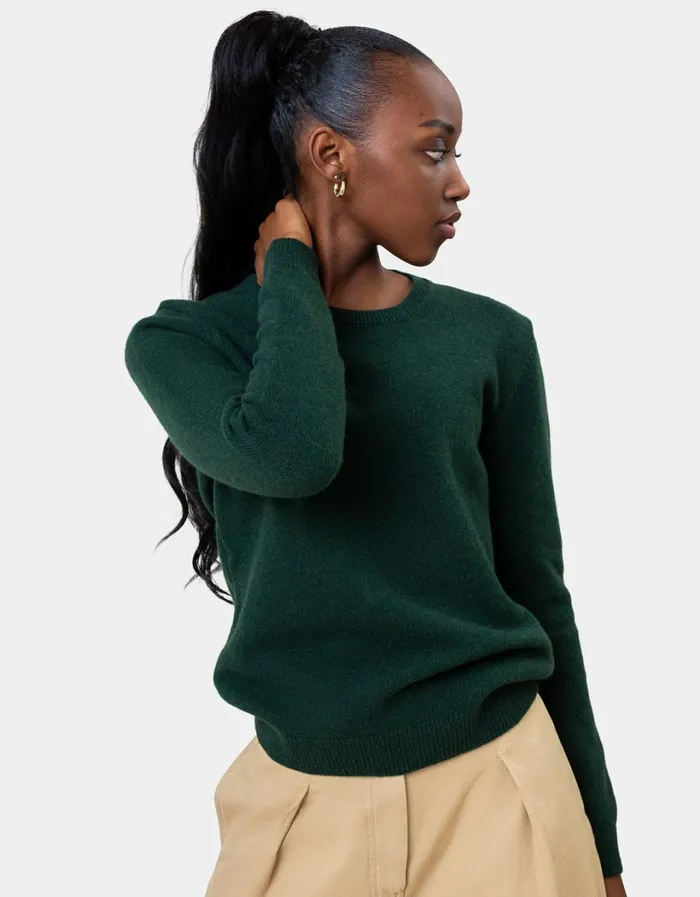 Women Women Classic Merino Wool Crew Faded Pink Colorful Standard Knit Sweaters