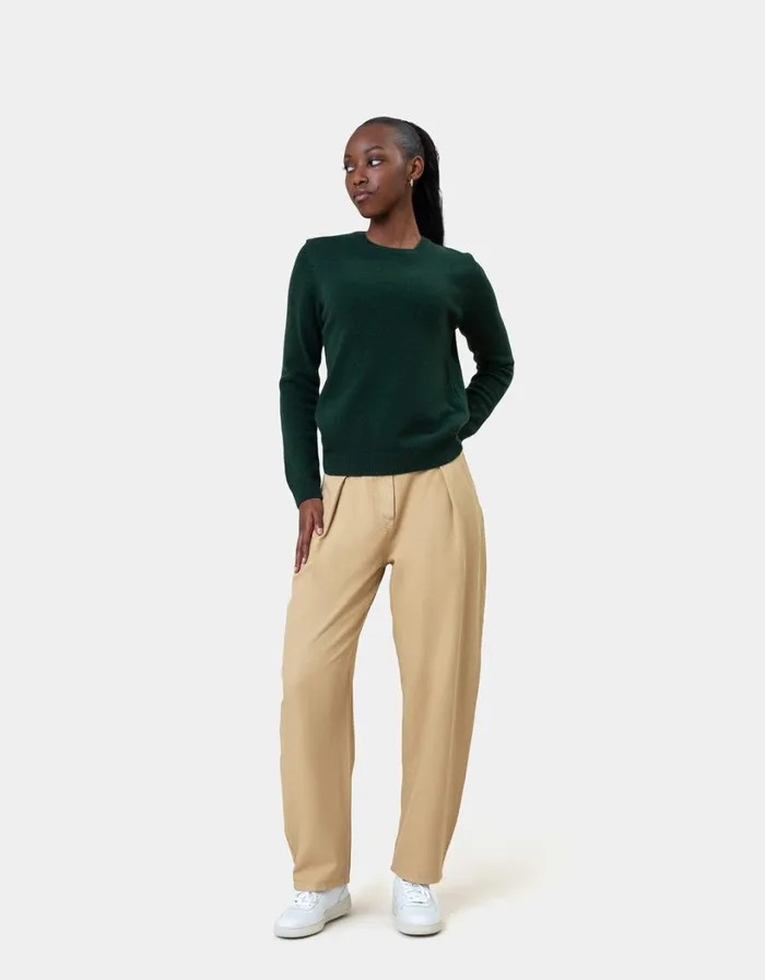 Women Women Classic Merino Wool Crew Honey Beige Colorful Standard Knit Sweaters