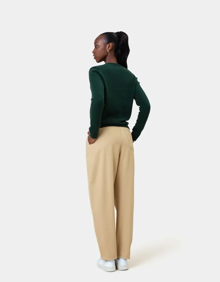 Women Women Classic Merino Wool Crew Honey Beige Colorful Standard Knit Sweaters