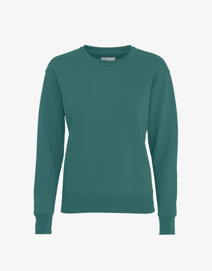 Women Women Classic Organic Crew Ocean Green Colorful Standard Crewneck Sweatshirts