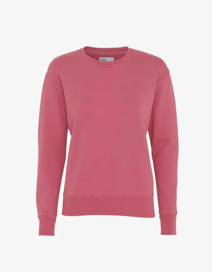 Women Women Classic Organic Crew Raspberry Pink Colorful Standard Crewneck Sweatshirts