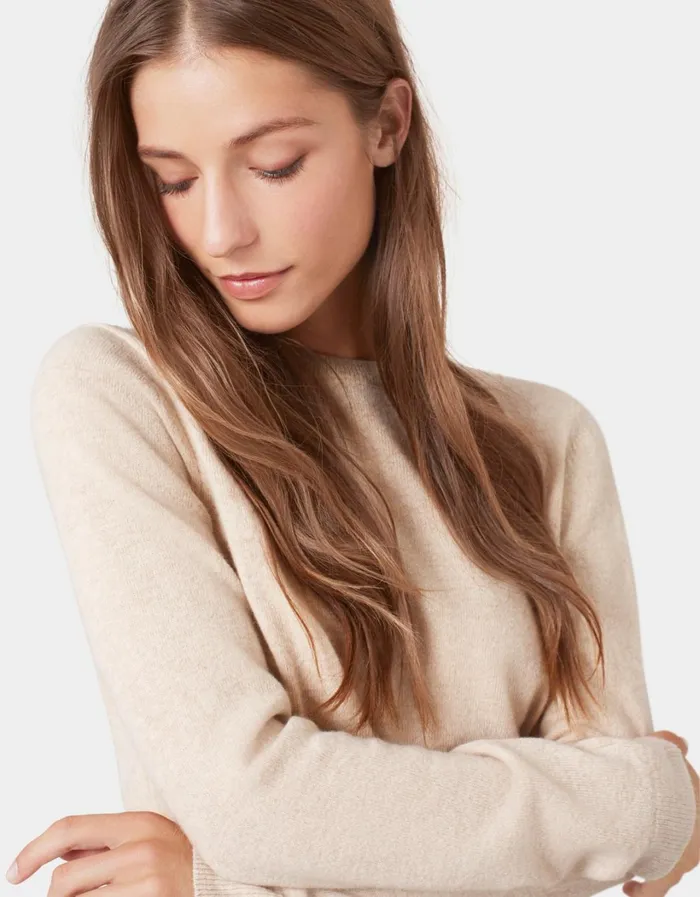 Women Women Light Merino Wool Crew Heather Grey Colorful Standard Knit Sweaters