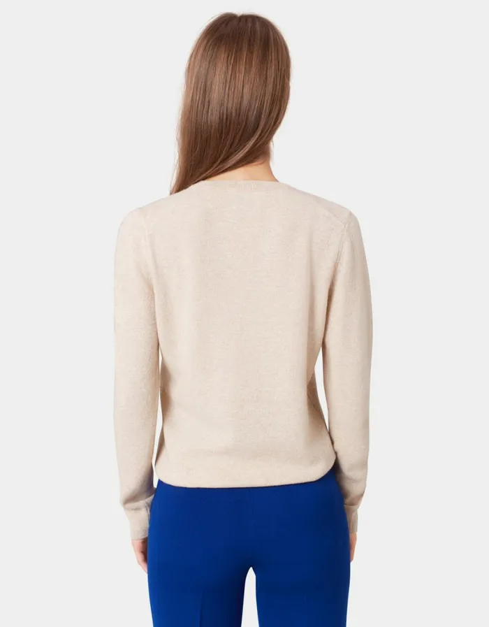 Women Women Light Merino Wool Crew Heather Grey Colorful Standard Knit Sweaters