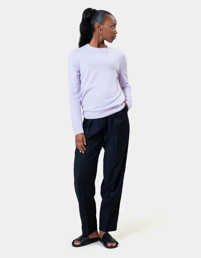 Women Women Light Merino Wool Crew Navy Blue Colorful Standard Knit Sweaters