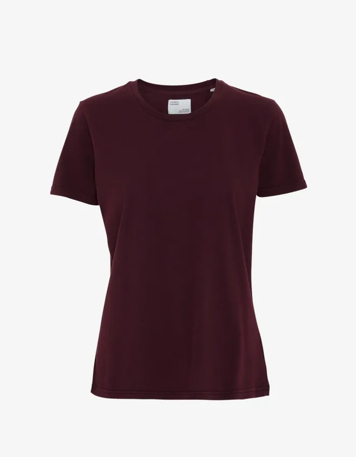 Women Women Light Organic Tee Oxblood Red Colorful Standard TShirts