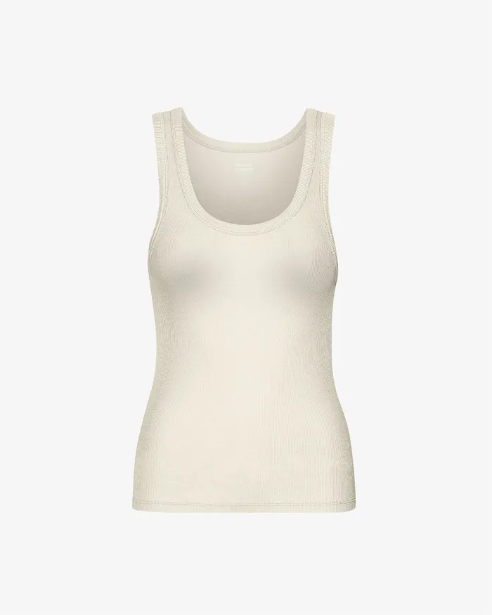 Women Women Organic Rib Tank Top 8211 Ivory White Tank Tops Colorfulstandard