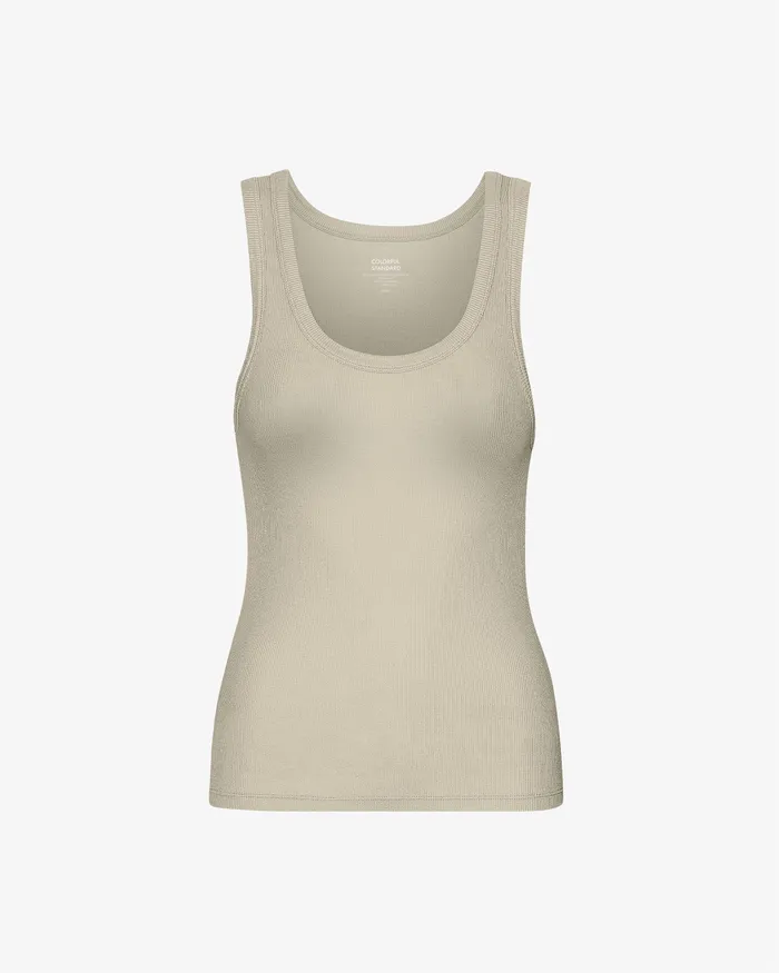 Women Women Organic Rib Tank Top 8211 Oyster Grey Tank Tops Colorfulstandard