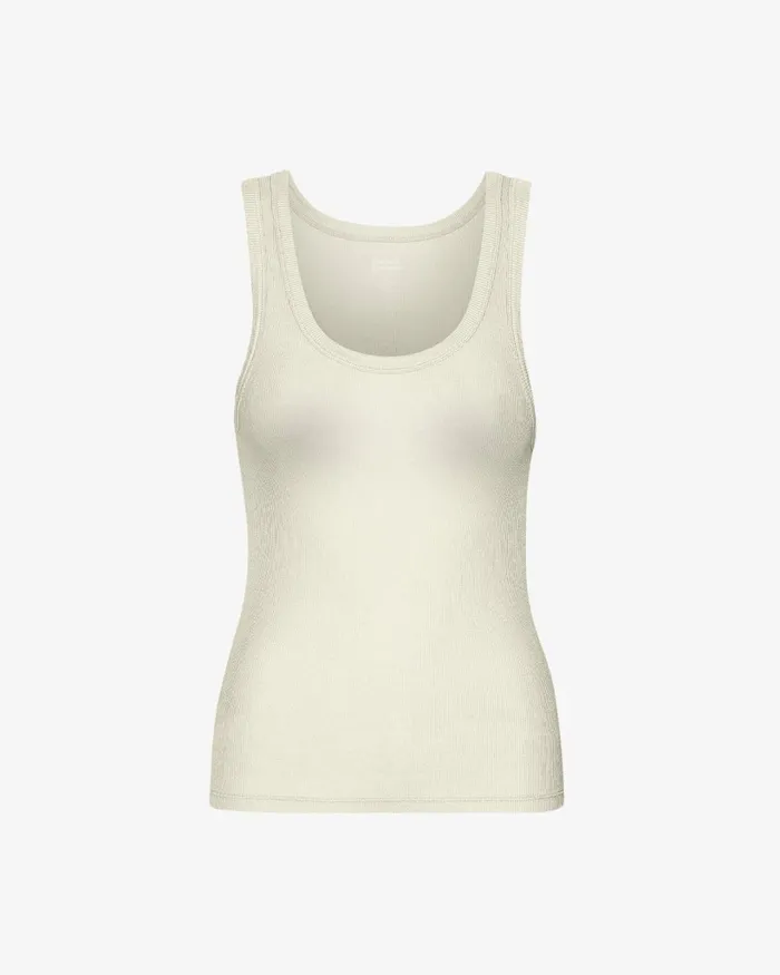 Women Women Organic Rib Tank Top Ivory White Colorful Standard Tank Tops