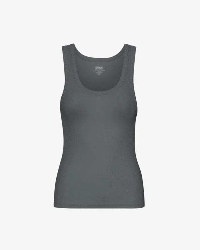 Women Women Organic Rib Tank Top Lava Grey Colorful Standard Tank Tops