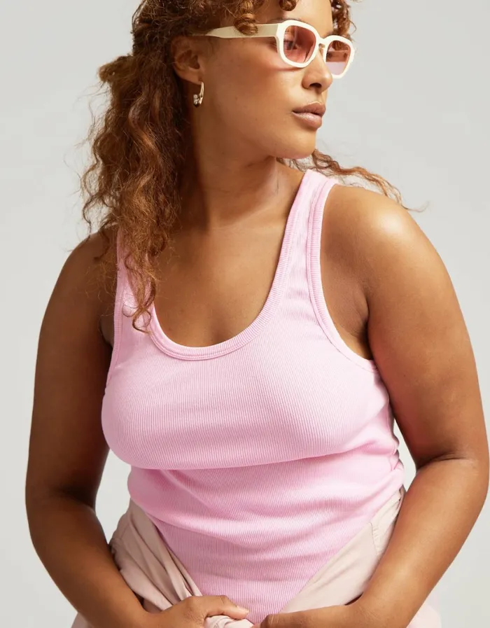 Women Women Organic Rib Tank Top Lava Grey Colorful Standard Tank Tops