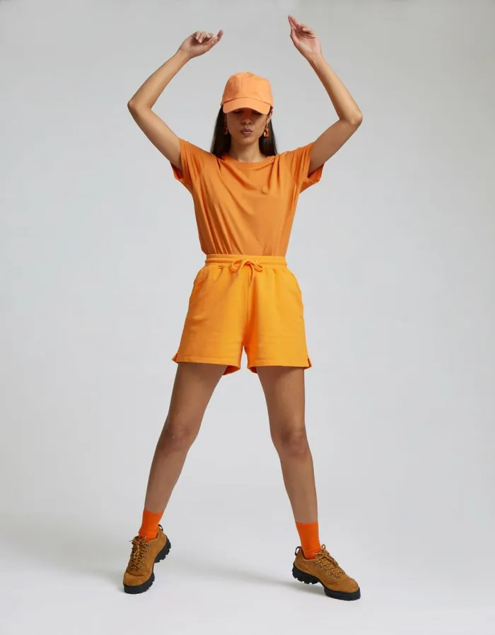 Women Women Organic Sweatshorts Desert Khaki Colorful Standard Shorts