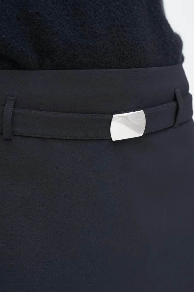 Women Wool Mini Belt Skirt Black Filippa K Skirts