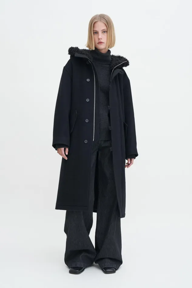 Women Wool Parka Black Filippa K Outerwear