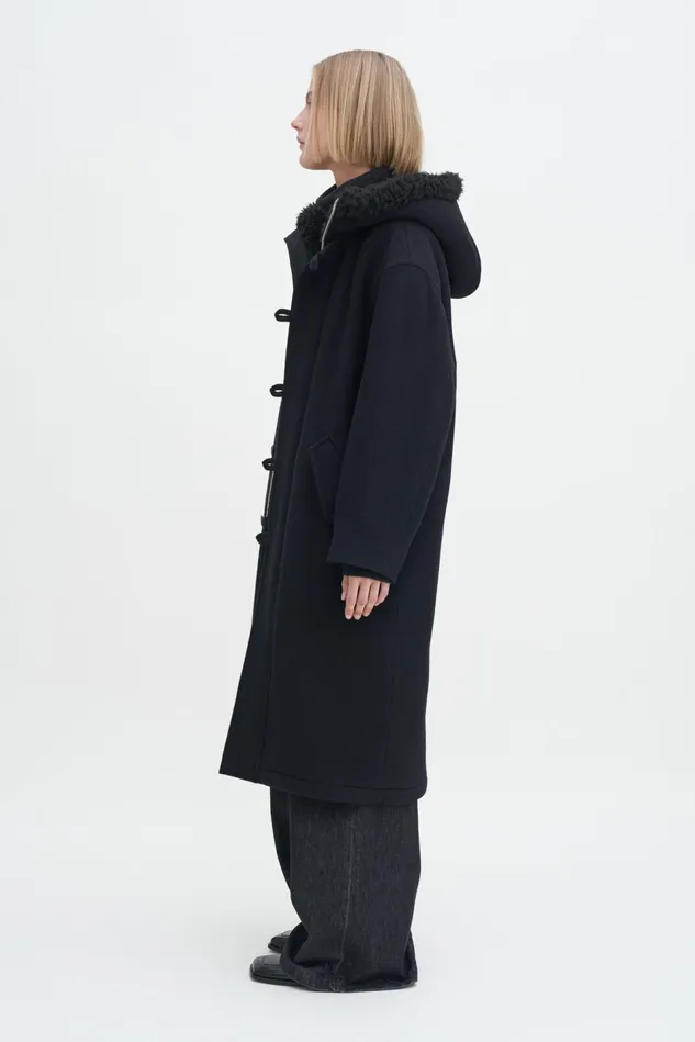Women Wool Parka Black Filippa K Outerwear
