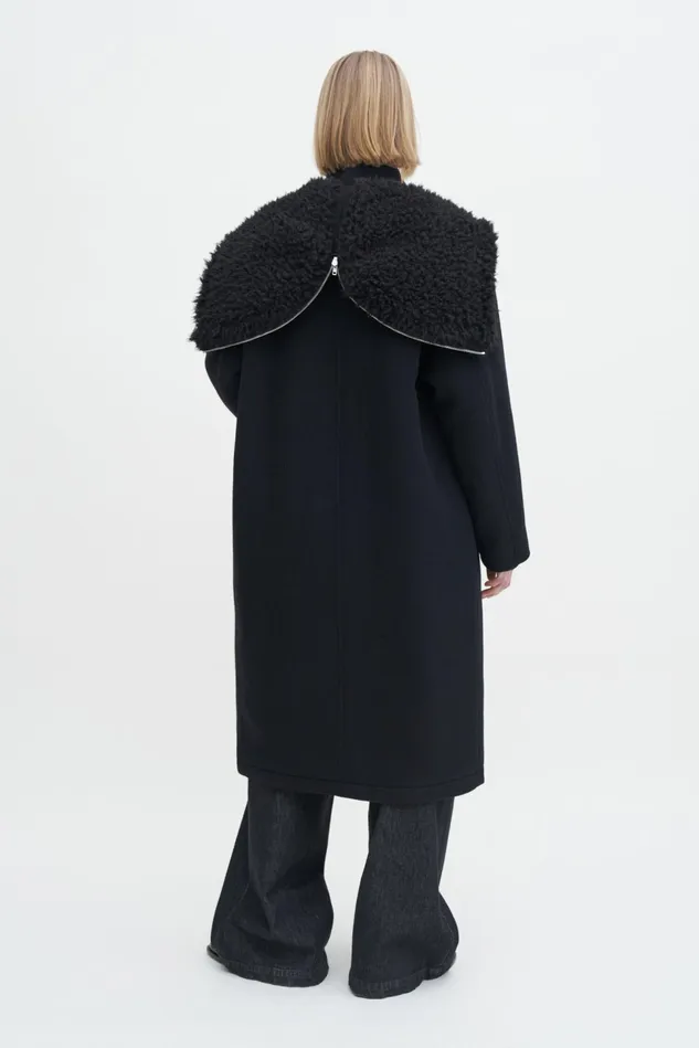 Women Wool Parka Black Filippa K Outerwear
