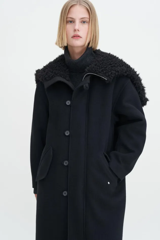 Women Wool Parka Black Filippa K Outerwear