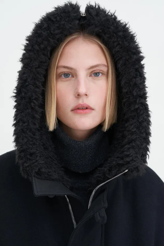 Women Wool Parka Black Filippa K Outerwear