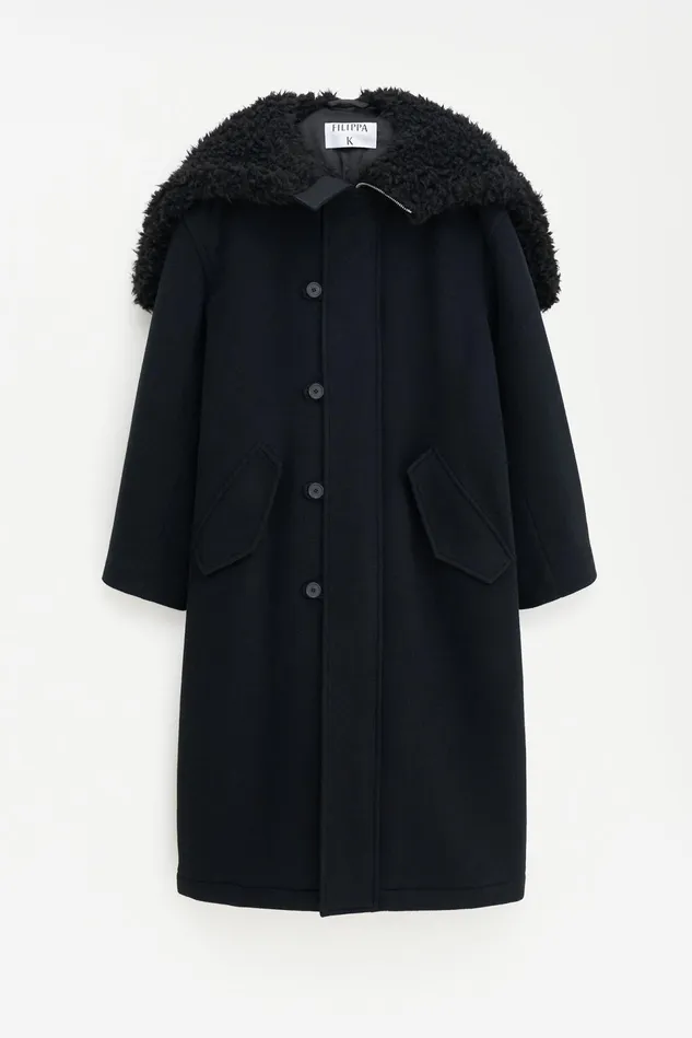 Women Wool Parka Black Filippa K Outerwear