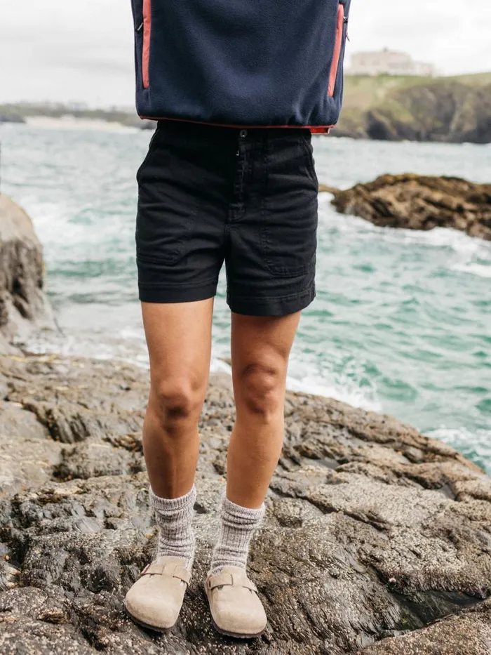 Women Yarrel Canvas Shorts Black Finisterre Shorts