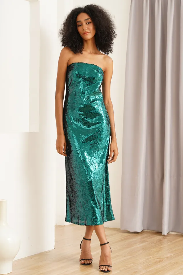 Women YUMI KIM Dresses ARIANA DRESS Emerald Sequins