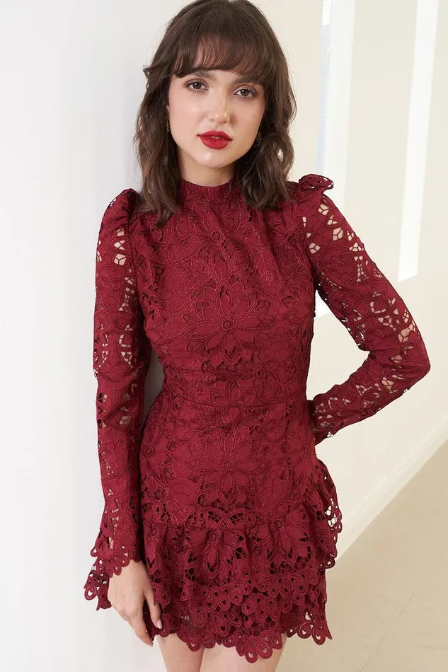 Women YUMI KIM Dresses ROBYN DRESS Sedona Lace Burgundy