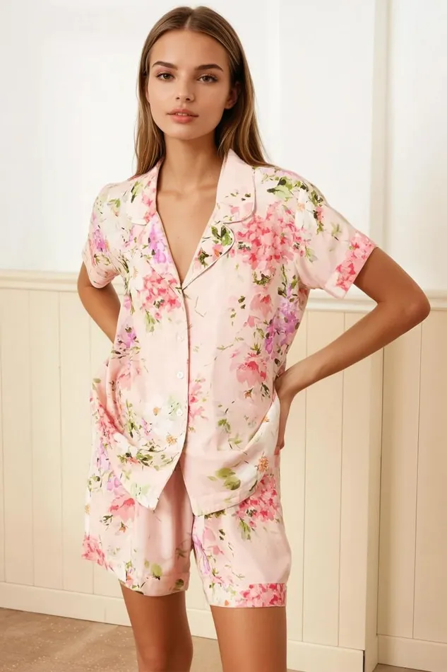 Women YUMI KIM Robes and Pajamas BEAUTY REST FLORAL PAJAMA SET Soft Kiss Blush