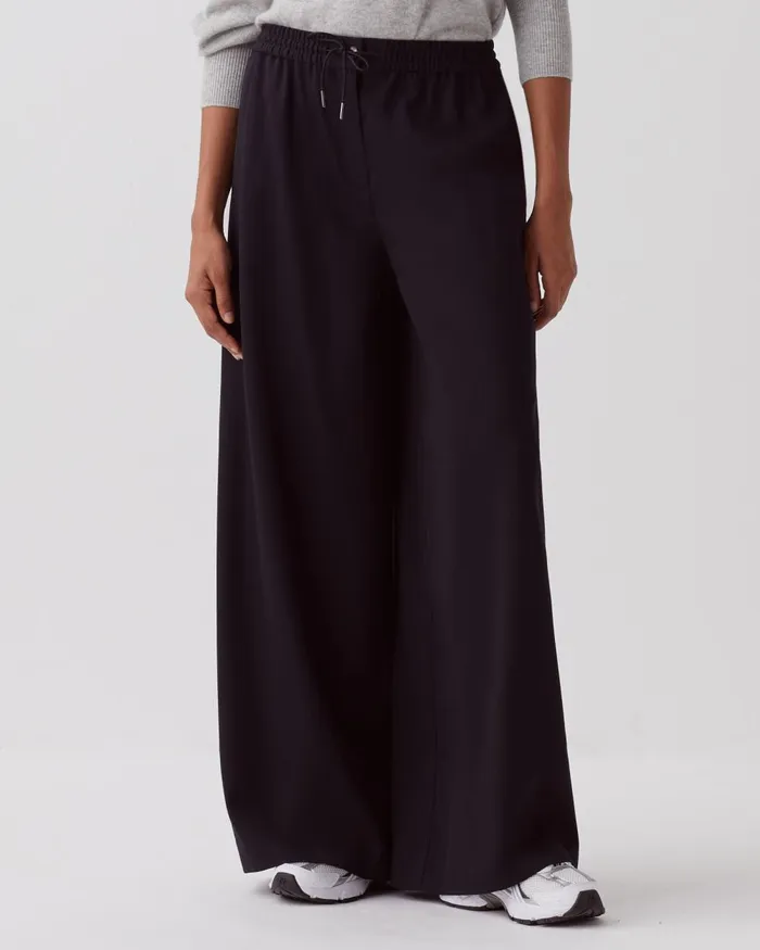 Women Yvonne 8211 Pleated Wide Leg Trousers Black Beauty Comptoir Des Cotonniers Trousers