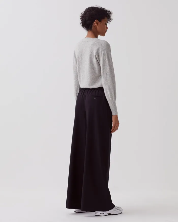 Women Yvonne 8211 Pleated Wide Leg Trousers Black Beauty Comptoir Des Cotonniers Trousers