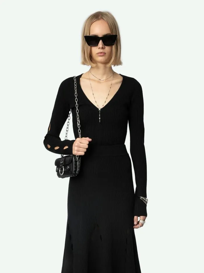 Women Zadig and Voltaire Dresses and Skirts Ginza Skirt Black Women Zadig and Voltaire Dresses and Skirts Ginza Skirt Black