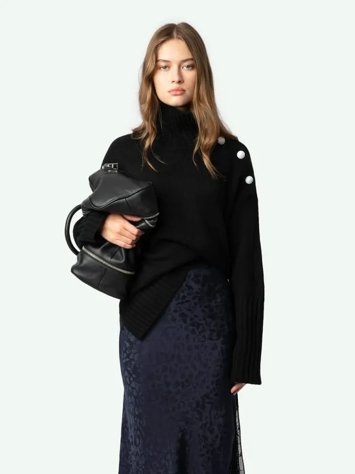 Women Zadig and Voltaire Dresses and Skirts Jayla Leopard Silk Jacquard Skirt Encre