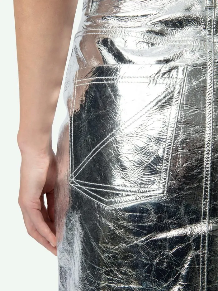 Women Zadig and Voltaire Dresses and Skirts John Leather Skirt Silver