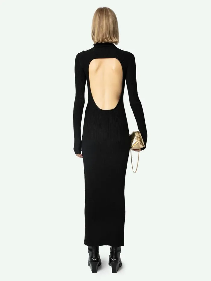 Women Zadig and Voltaire Dresses and Skirts Mireille Dress Black Women Zadig and Voltaire Dresses and Skirts Mireille Dress Black