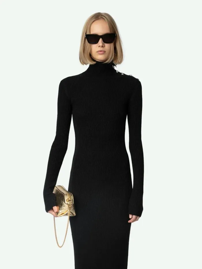 Women Zadig and Voltaire Dresses and Skirts Mireille Dress Black Women Zadig and Voltaire Dresses and Skirts Mireille Dress Black
